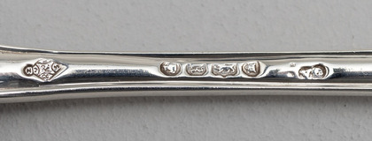 Rare Tudor Pattern Victorian Silver Sugar Spoon - Diamond Registration Mark